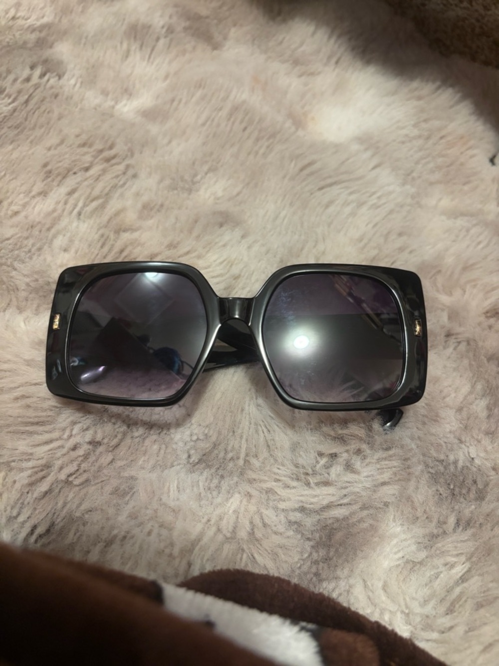 Square Fashion Sunglasses in Black with Gradient Lenses
